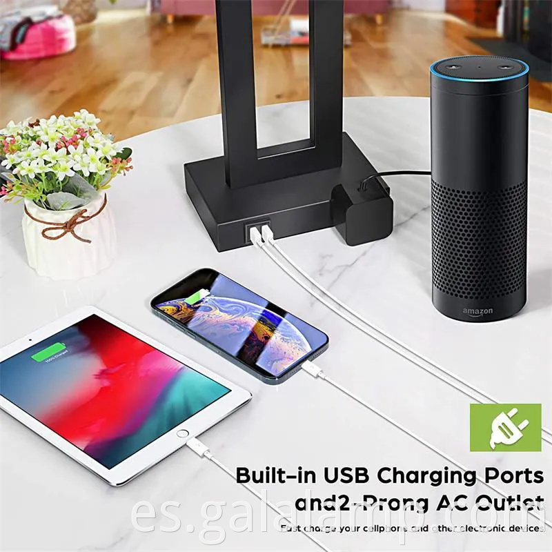 Lámpara de escritorio LED blanca elegante para elegancia moderna de dormitorio